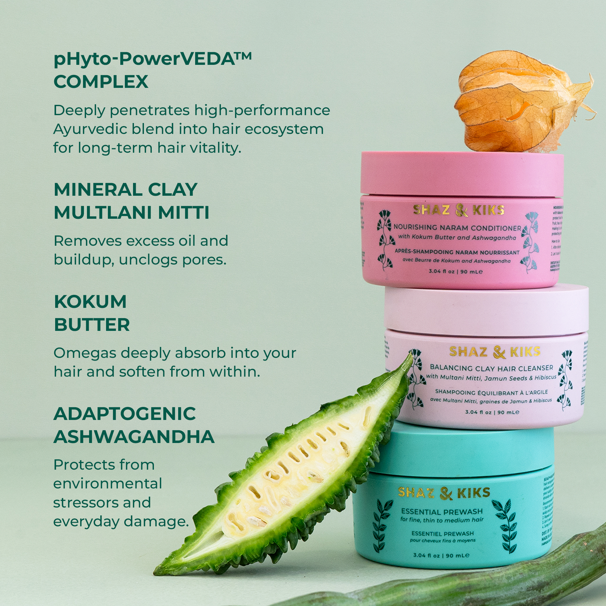 Detoxifying hair mask, shampoo and conditioner trio | SHAZ & KIKS